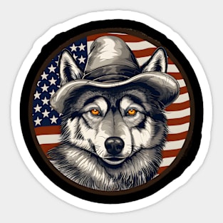 Eskimo Dog 4th of July Sticker